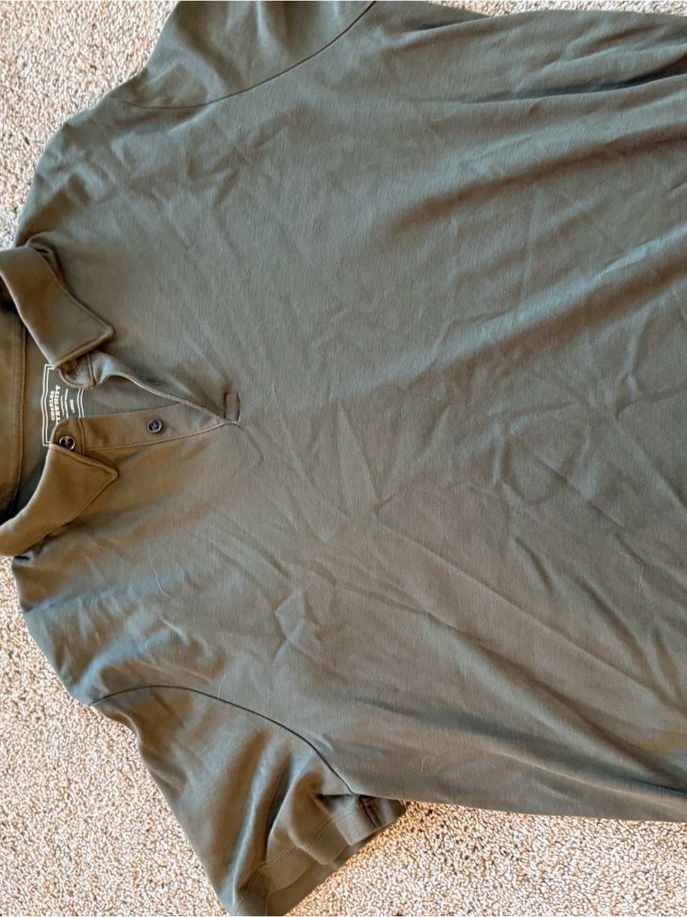 Charles Tyrwhitt Men's Polo Shirt in Olive, size L